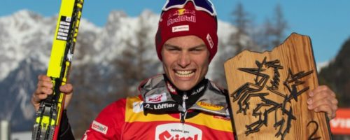 Johannes Lamparter freut sich über Rang zwei in der Gesamtwertung des Nordic Combined