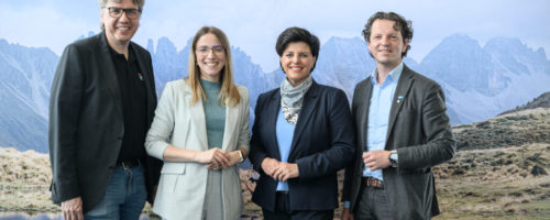 Alexander Pittl, Barbara Plattner, Karin Seiler und Roland Volderauer freuen sich auf das sportliche Großereignis im Herzen der Alpen. © WMTRC 2023 / Franz Oss