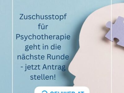 Der Zuschusstopf für Psychotherapie & klinisch psychologischer Behandlungen startet in eine neue Runde!