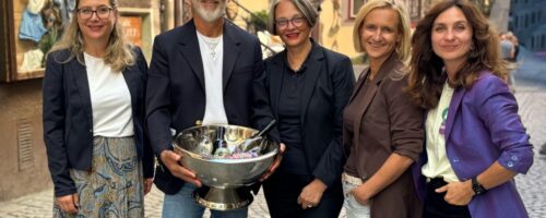 Marketingleiterin Sabine Jahns, Obmann Georg Hörhager, GF Sabine Mair (alle TVB Kufsteinerland) GF Helga Juffinger (Biometzgerei Juffinger), GF Lisa Bichler (Bierol) © TVB Kufsteinerland